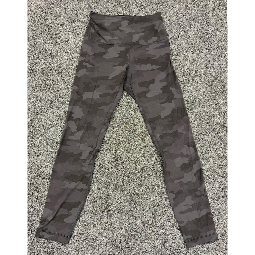 Lululemon Align Pant Women 6 Gray Camo High Rise 25" Leggings Nulu Yoga Active